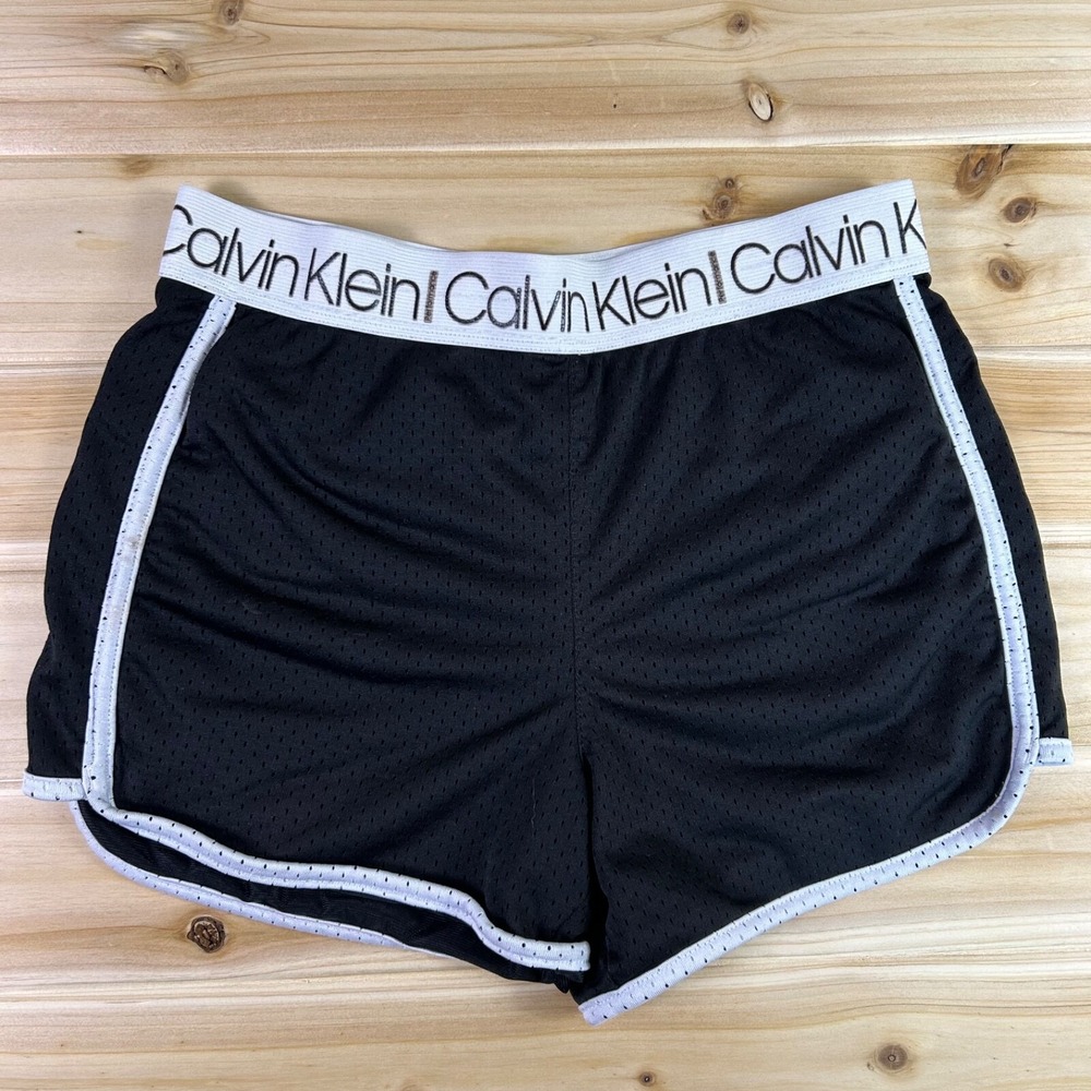 Calvin Klein Shorts Womens Large Black and White Jersey Performance Shorts